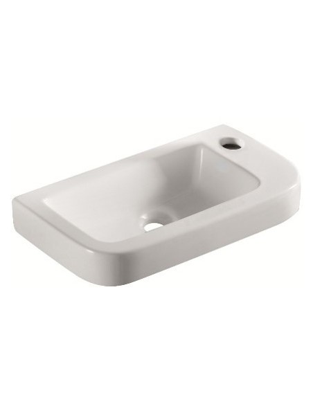 Lave main gain de place CONCERTO  lave main en céramique 1 trou de robinetterie  trop plein intégré