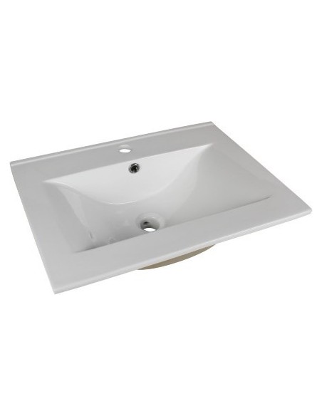 Plan de toilette PRIMEO en céramique 60cm compatible avec les meubles suspendus  vasque centrée ép 18mm