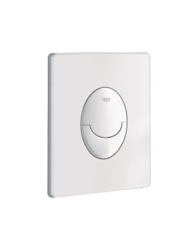 Plaque de commande wc SKATE AIR blanche double touche ou interrompable montage vertical