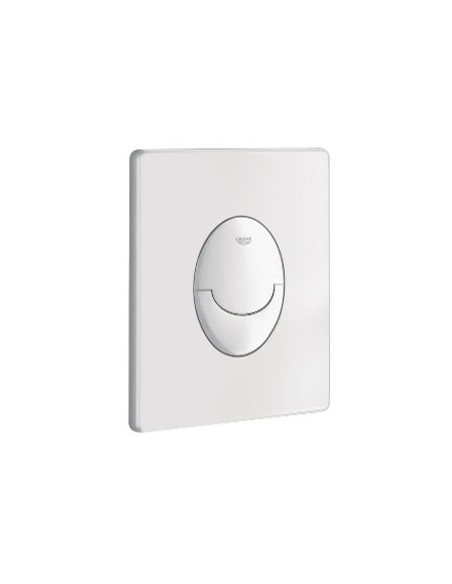 Plaque de commande wc SKATE AIR blanche double touche ou interrompable montage vertical