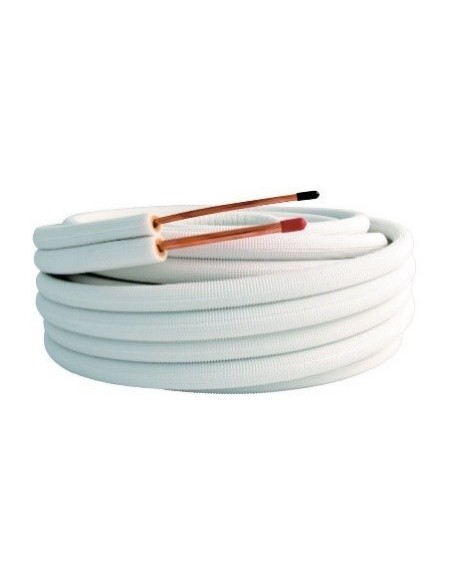 Liaison frigorifique isolée double M1 1/4-3/8 épaisseur cuivre isolant 0,8-8mm longueur 20 mètres