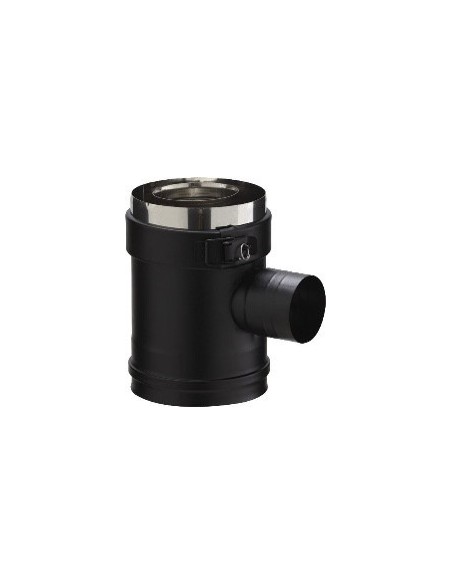 Elément PGI prise d'air 90°  diamètre 80/130mm  noir graphite (Ral 9030)