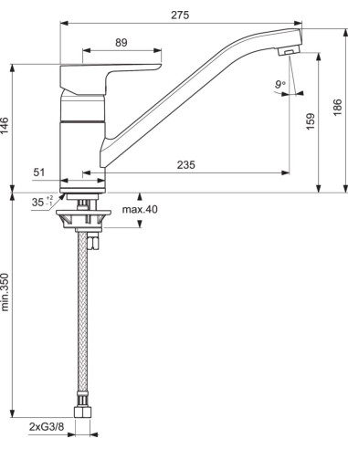 Mitigeur evier KHEOPS Ideal Standard 