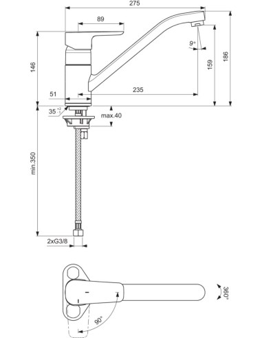 Mitigeur evier KHEOPS Ideal Standard 