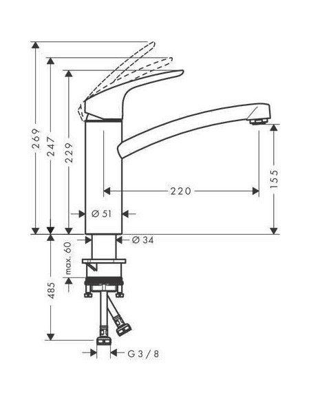 Mitigeur évier FOCUS Eco -Hansgrohe - Mitigeur évier FOCUS Eco -Hansgrohe -