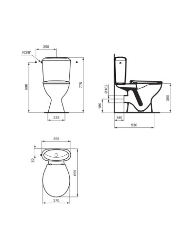 Pack WC au sol NOE sans bride -Ideal standard-