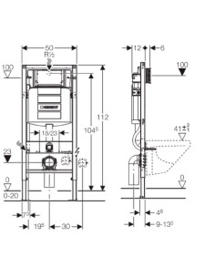 Bati support Duofix PLUS UP320 en applique GEBERIT 2