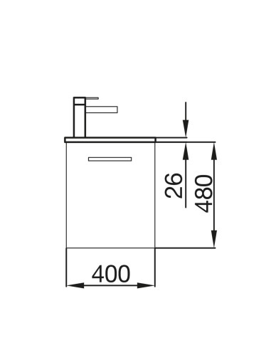 Meuble lave-mains et vasque Blanc Brillant MICRO 40 cm - SALGAR
