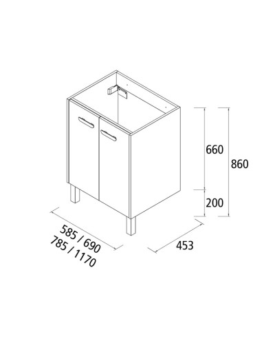 Meuble City 60 cm - SLAGAR