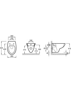 Cuvette suspendu sans bride Patio ( avec ou sans abattant)   -Jacob Delafon 2