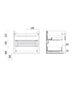 Meuble sous vasque Noja 60cm  2 tiroirs 2