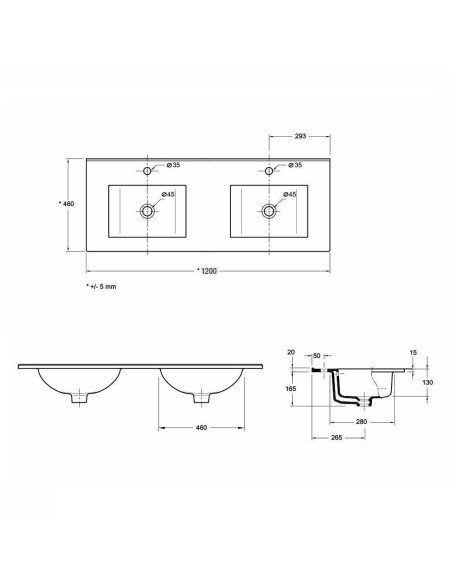 Meuble Noja 120cm  4 tiroirs