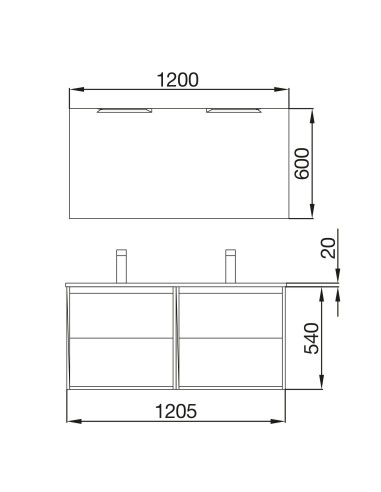 Meuble Noja 120cm  4 tiroirs