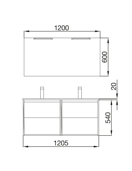 Meuble Noja 120cm  4 tiroirs