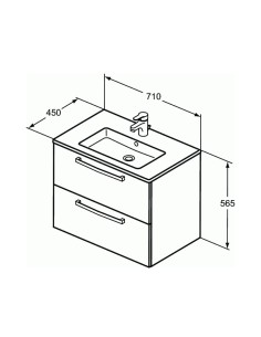 Meuble Ulysse - 2 tiroirs - 60cm - Blanc laqué 2
