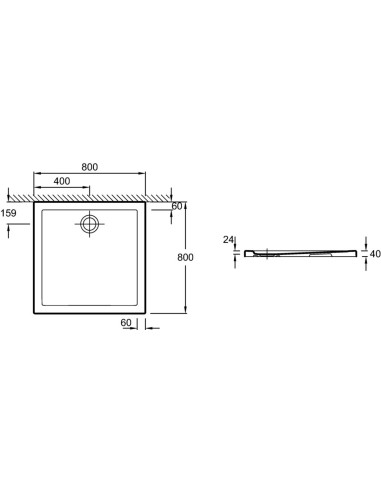 Receveur extra plat Kyreo 