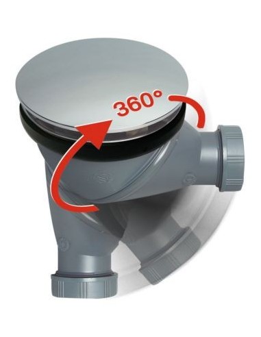 Bonde de douche James Dôme ABS chromé orientable à 360°