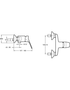 Mitigeur de douche mural Brive - Jacob Delafon 2