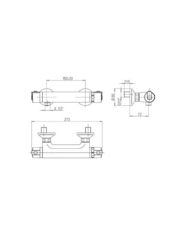 Mitigeur de douche thermostatique mural Ventus- Paini
