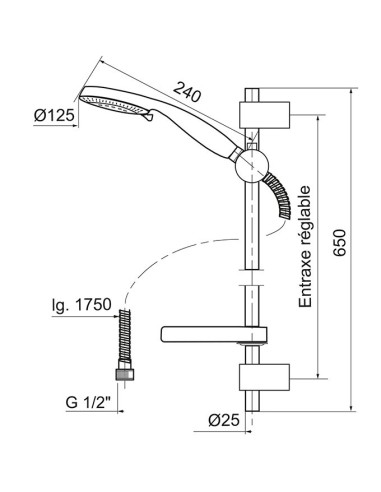 Kit de douche complet KALÉO 4 jets - Wirquin