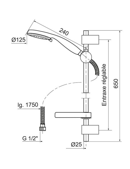 Kit de douche complet KALÉO 4 jets - Wirquin