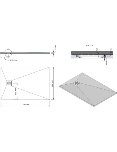 Receveur DAILY'L 120 x 80 ou 120x 90cm