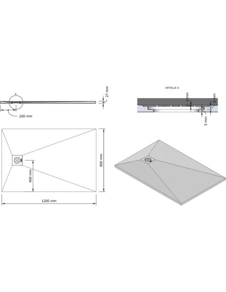 Receveur DAILY'L 120 x 80 ou 120x 90cm Receveur DAILY'L 120 x 80 ou 120x 90cm