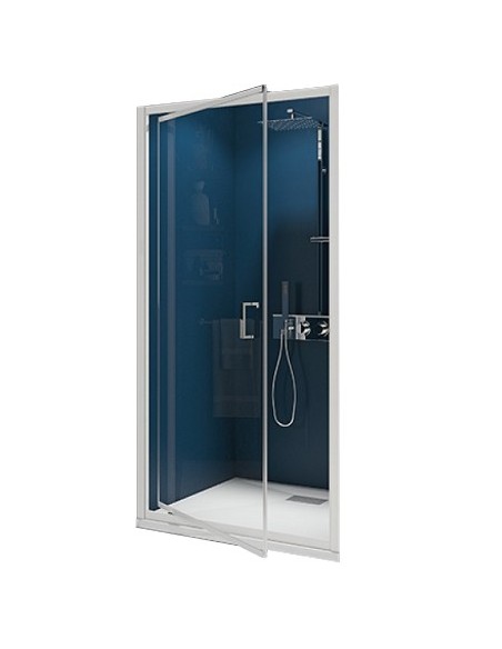 Porte de douche Smart Express pivotante profilé blanc 80, 90 ou 120  cm - KINEDO