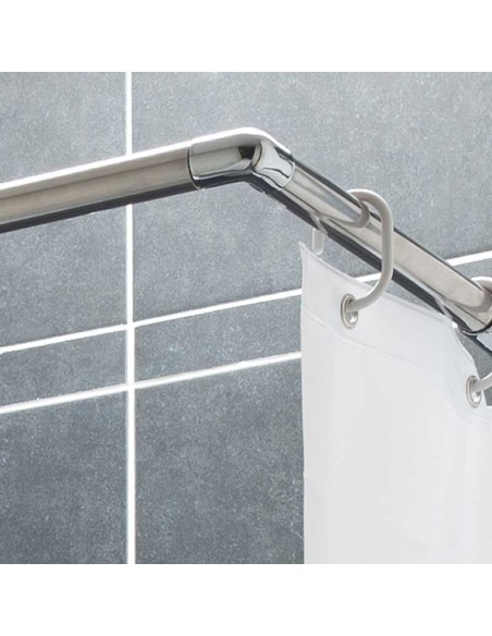 Tringle d'angle pour rideau de douche réglable de 80 à 140 cm Tringle d'angle pour rideau de douche réglable de 80 à 140 cm