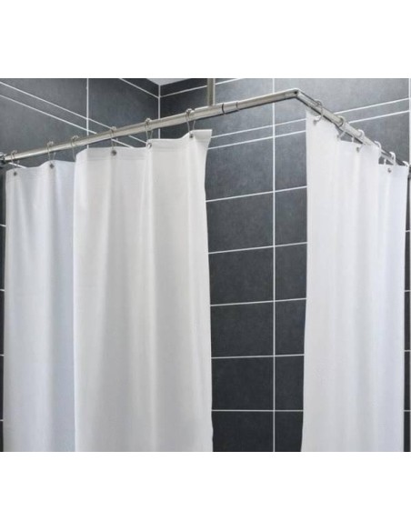 Rideau de douche 180x90 cm avec  6 anneaux et ourlets lestés - PRESTO Rideau de douche 180x90 cm avec  6 anneaux et ourlets lestés - PRESTO