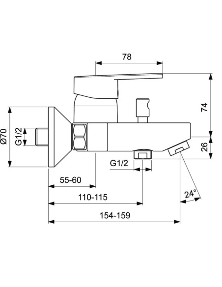 Mitigeur de baignoire mural OLYOS - Ideal standard
