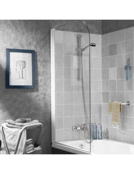 Pare baignoire CAIMAN pivotant profilé blanc 80x141 cm - KINEDO