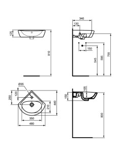 Lave main d'angle ULYSSE blanc 34 cm - Ideal Standard 2