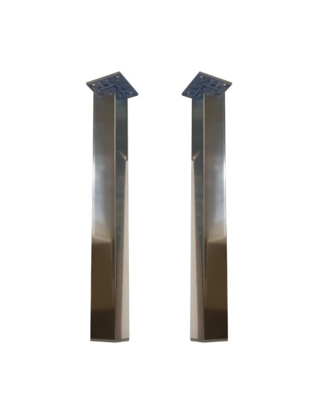 Jeu 2 pieds alu brillant