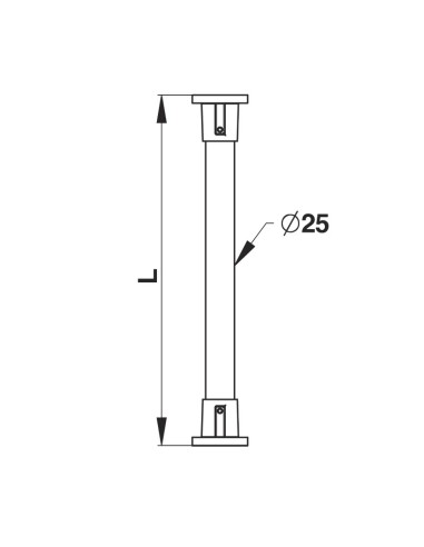 Barre de douche droite extensible 2 tailles - PRESTO