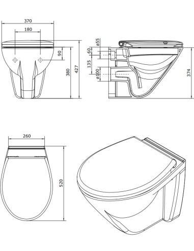 schéma Pack WC  CETUS RIMFLUSH - SANINDUSA