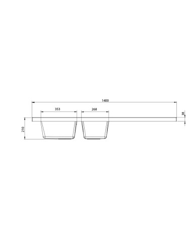 Evier résine 2 cuves ONTARIO 140 cm blanc