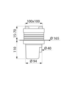 siphon de sol 100x100mm avec grille inox inviolable 2