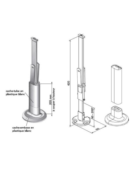 Pied support pour radiateurs panneaux