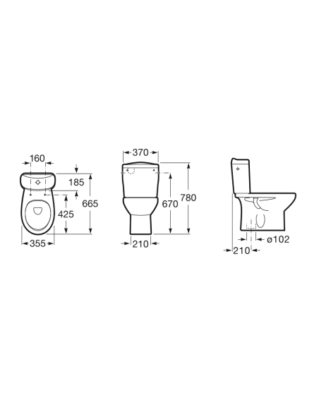 Pack WC VICTORIA à évacuation verticale -Roca