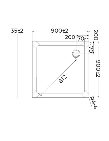 Receveur Plénitude 90 x 90 cm blanc - Alterna