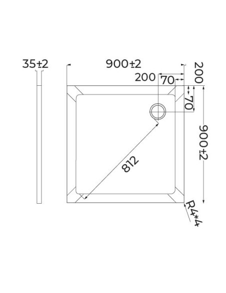 Receveur Plénitude 90 x 90 cm blanc - Alterna