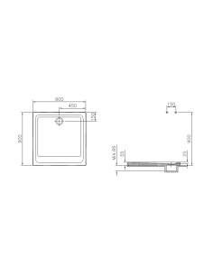 Receveur ARKITEKT carré 90 x 90 x 5,5 cm blanc- Vitra 2
