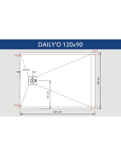 Receveur Daily'O 120 x 90 cm ardoise blanc - Alterna 2