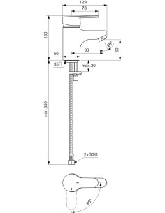 Mitigeur de lavabo Olyos C3 sans tirette ni vidage chromé... 2