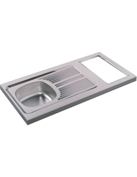 Evier cuisinette SIXTY 1 cuve 140cm inox 18/10, Lisse- Moderna