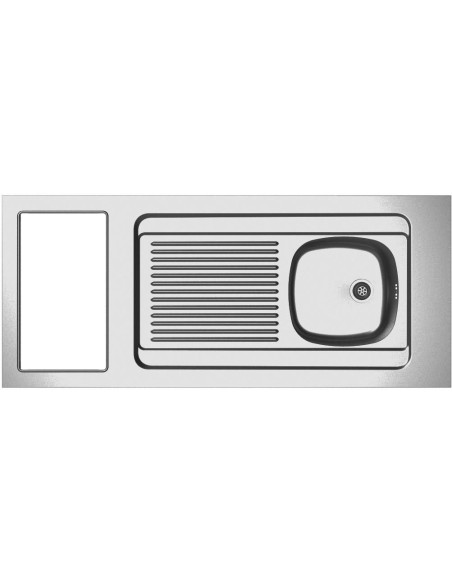Evier cuisinette SIXTY 1 cuve 140cm inox 18/10, Lisse- Moderna