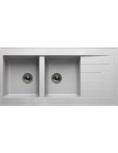 Evier en résine SMC à poser 1200 x 600 mm, 2 cuves et 1...