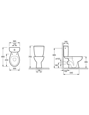 Pack WC Cuvette Brive sortie horizontale Blanc...