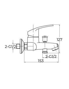 Mitigeur bain douche Mezzo 3   entre axe 150mm  livré avec raccords excentriques et rosaces  chromé brillant 2